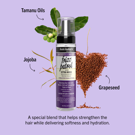 Aunt Jackie's Frizz Patrol Anti-Poof Setting Mousse 244 ml