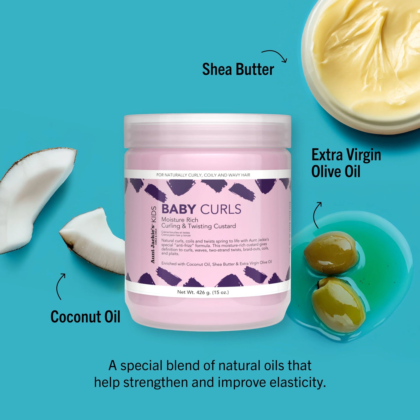 Aunt Jackie's Baby Curls Moisture Rich Curling & Twisting Custard 426