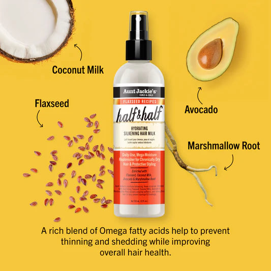 Aunt Jackie's Flaxseed Recipes Half & Half Hydrating Silkening Hair Milk 355 ml
