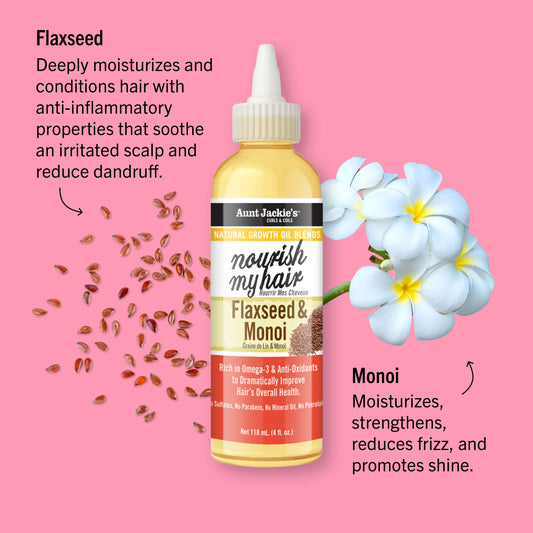 Aunt Jackie's Nourish My Hair – Flaxseed & Monoi Natural Growth Oil Blend 118 ml